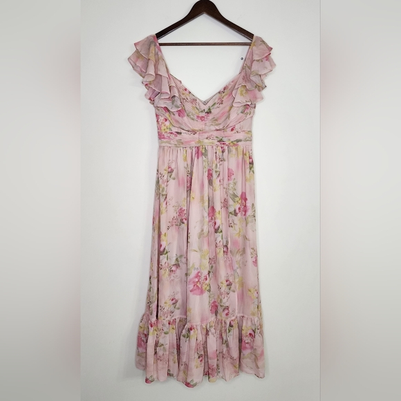 Birdy Grey Pink Floral Midi Dress - Picture 4 of 16
